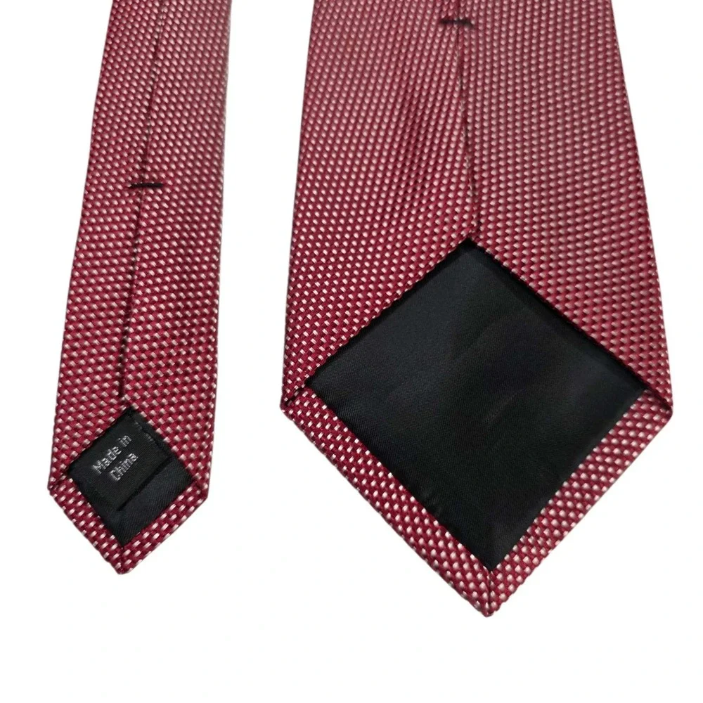 Michael Kors Silk Jacquard Micro Dot Tie‎ Burgundy Red Textured Men's Neckwear